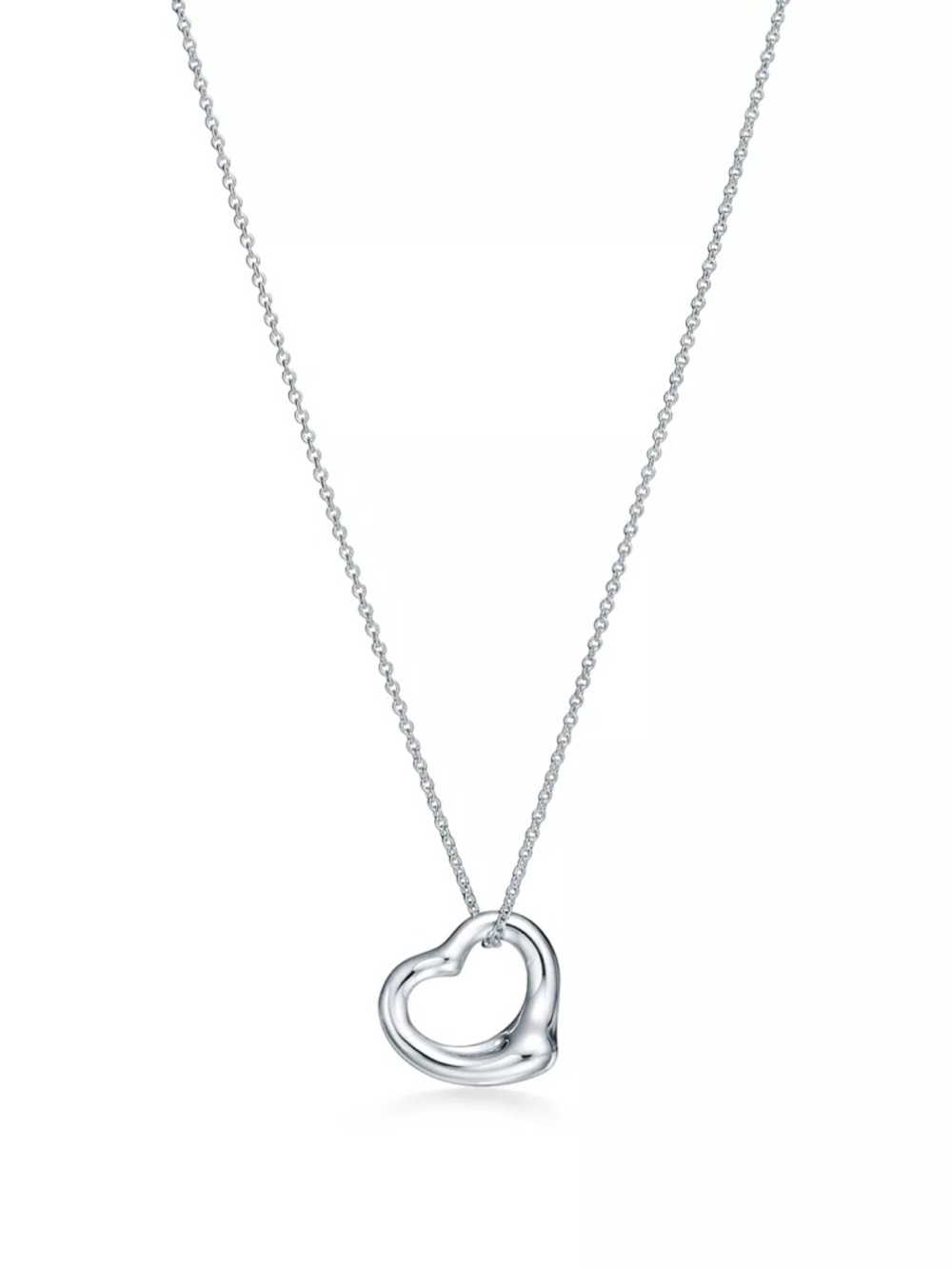 Tiffany & Co. Elsa Peretti Open Heart Necklace (Ag 925 Sterling Silver)